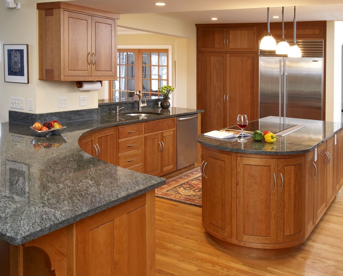 Solid Wood Kitchen Cabinets Wonderful L Shape Kitchen Decoration Using